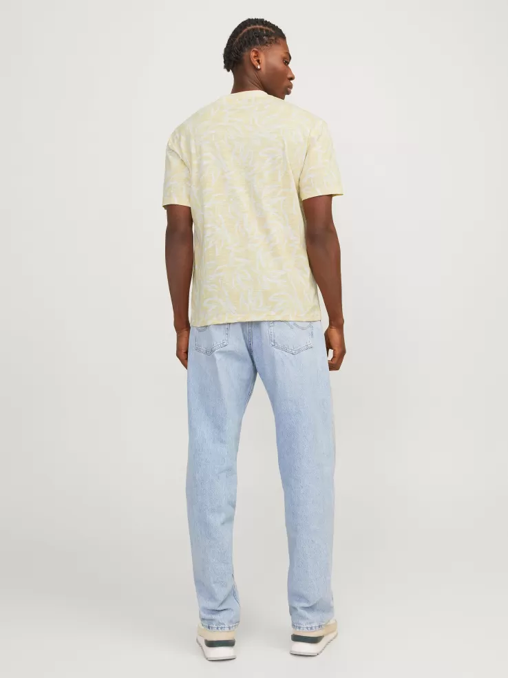 Best JACK & JONES All Over Print Crew neck T-shirt Yellow