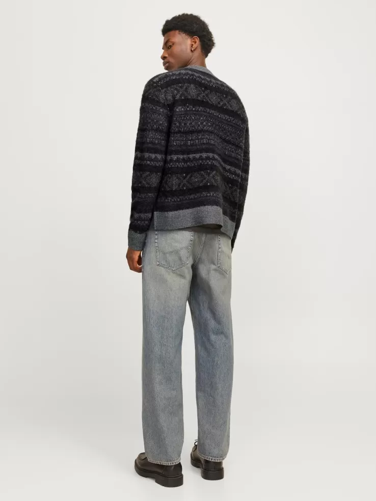 Best JACK & JONES All Over Print Knitted pullover Grey