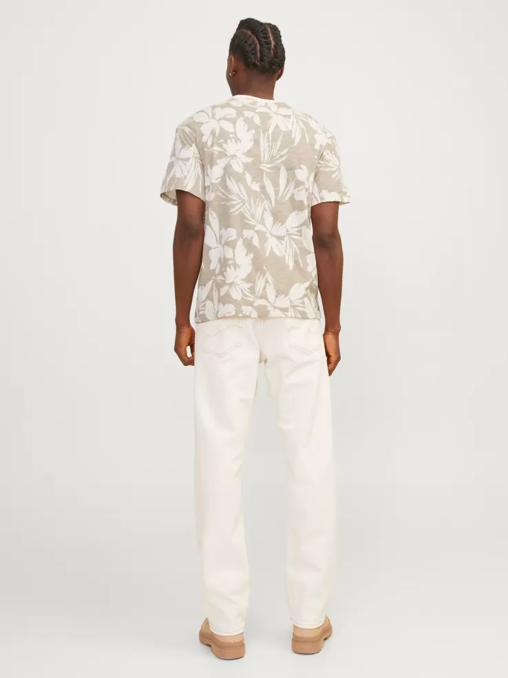 Best JACK & JONES All Over Print Round neck T-shirt Beige