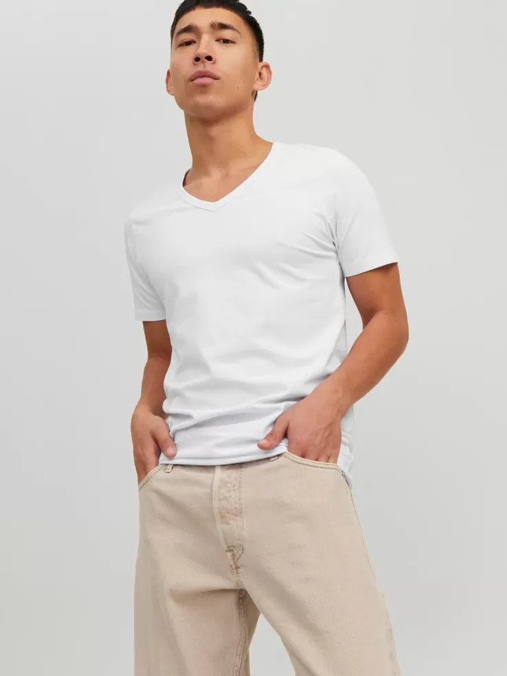 Best JACK & JONES Basic V-Neck T-shirt White