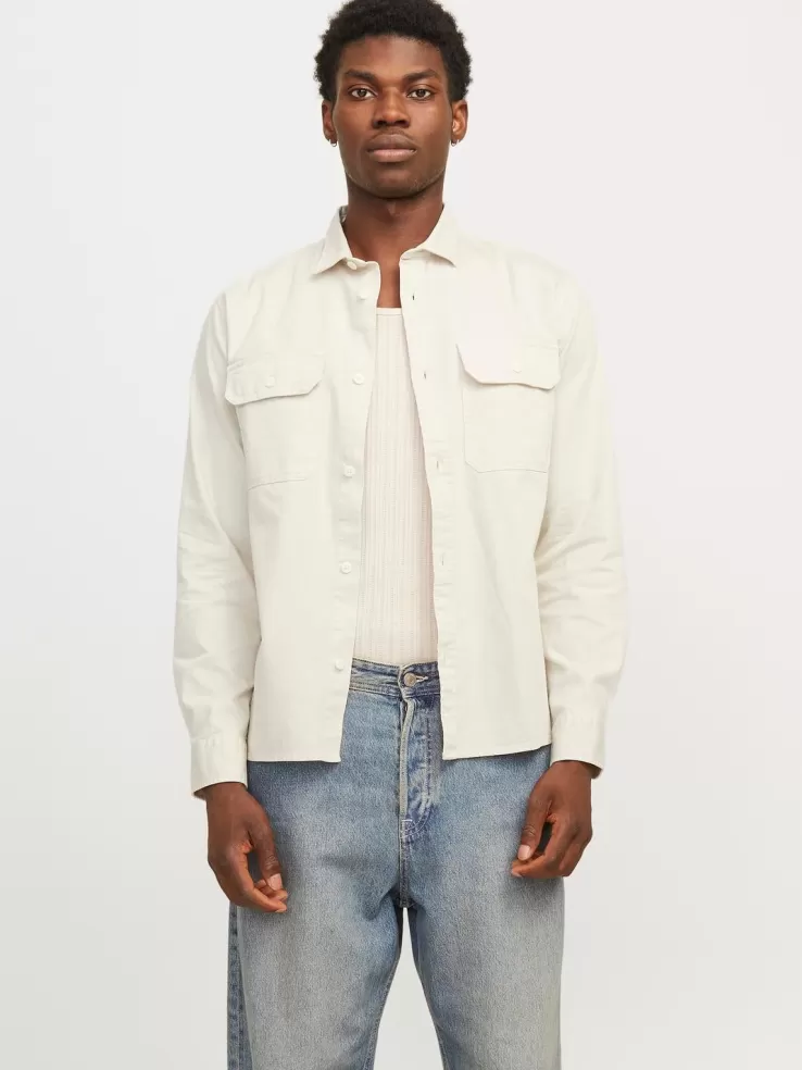 Online JACK & JONES Comfort Fit Denim Shirt White