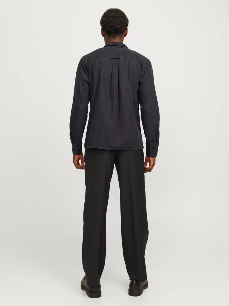 New JACK & JONES Comfort Fit Denim Shirt Black