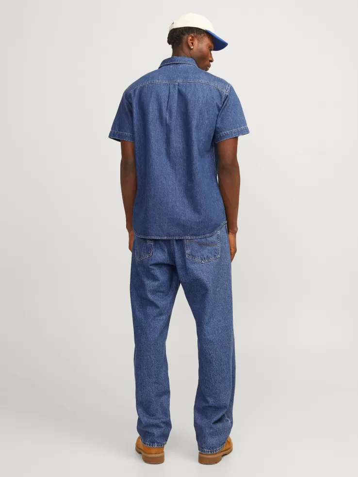 Cheap JACK & JONES Comfort Fit Denim Shirt Blue