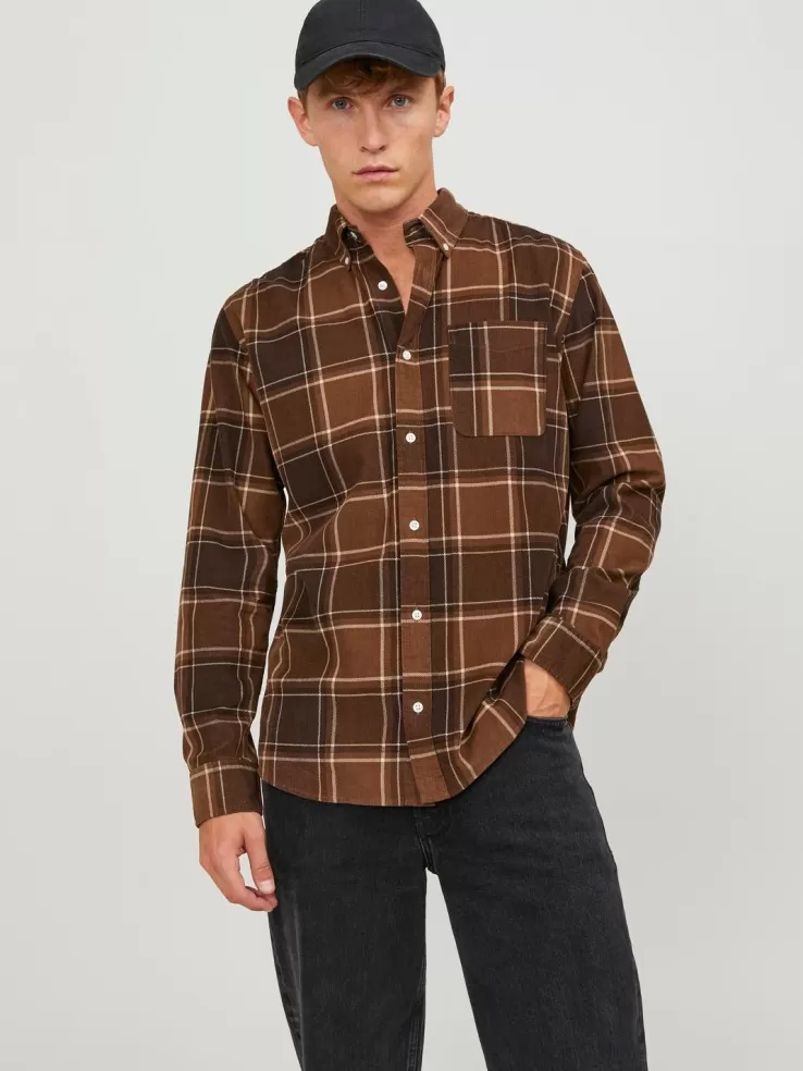 Best JACK & JONES Comfort Fit Shirt Brown