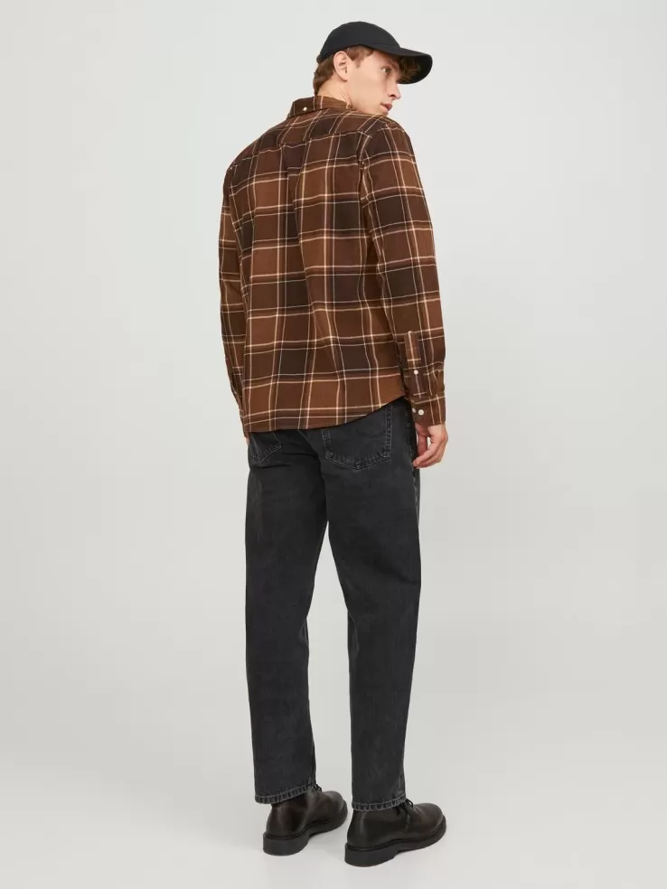 Best JACK & JONES Comfort Fit Shirt Brown