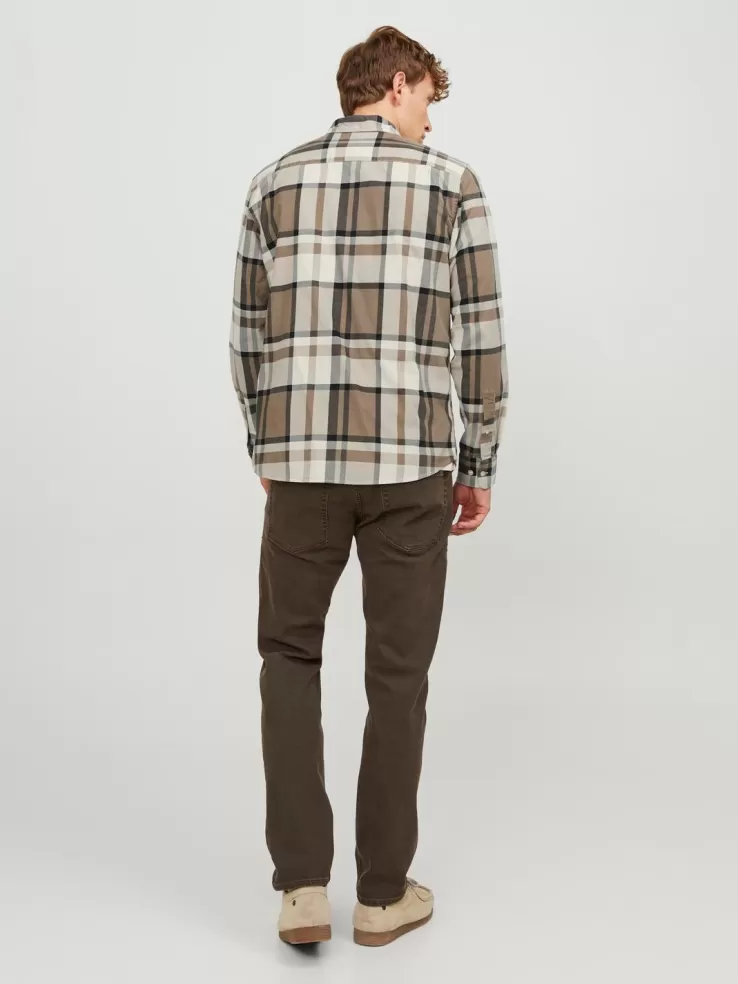Best JACK & JONES Comfort Fit Shirt Brown
