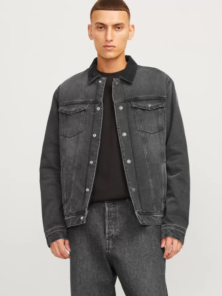 Flash Sale JACK & JONES Denim jacket Black