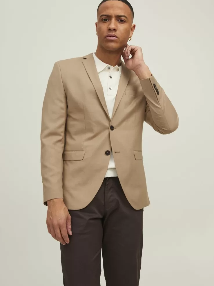 Best Sale JACK & JONES JPRSOLARIS Super Slim Fit Blazer Beige