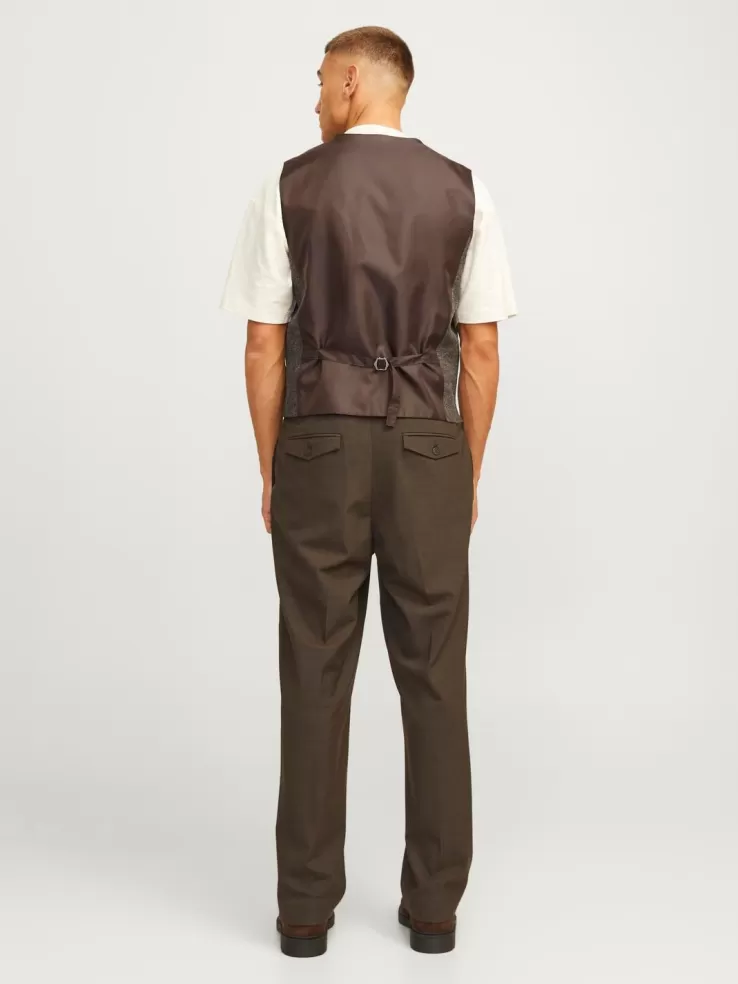 Best Sale JACK & JONES JPRWINTER Regular Fit Tailored Waistcoat Brown