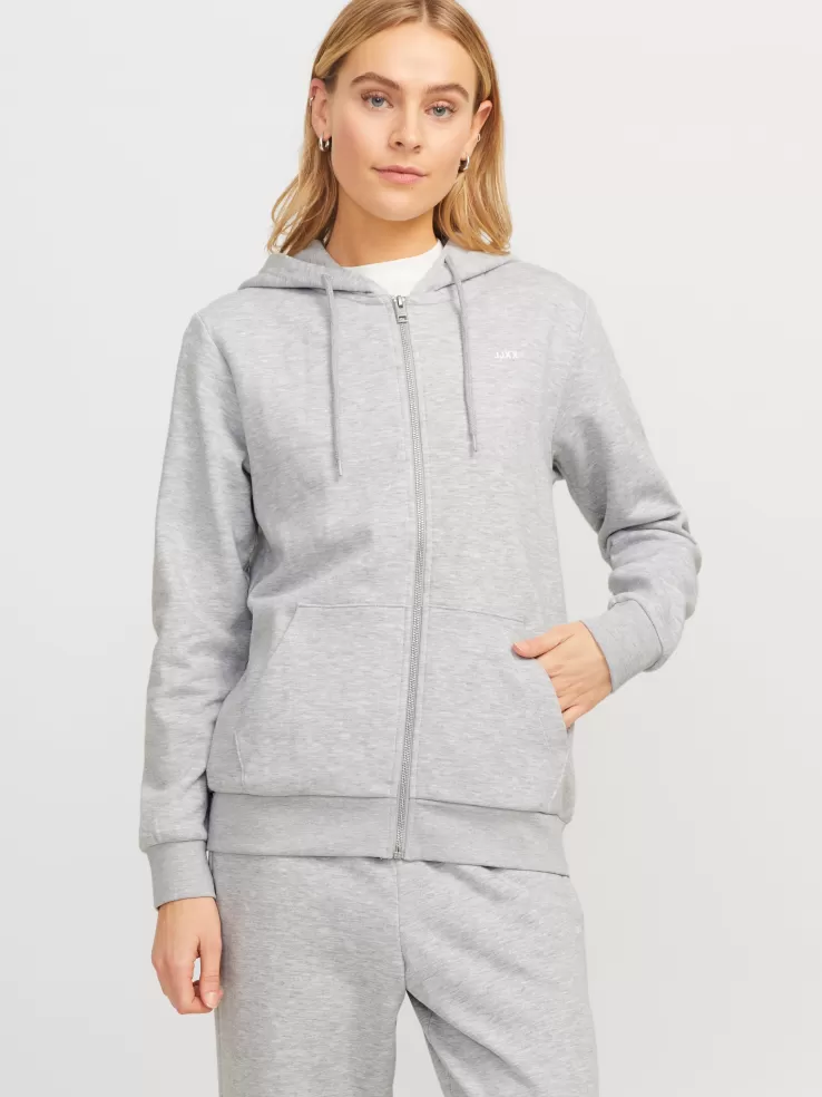 Best JACK & JONES JXABBIE Zip Hoodie Grey