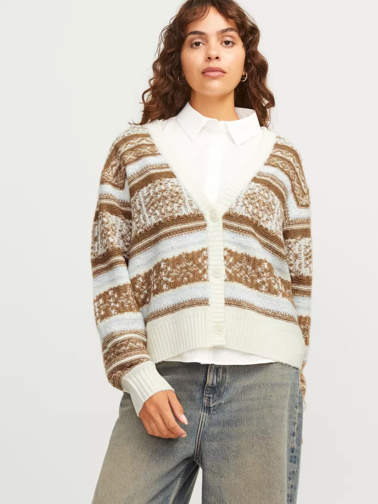 Best JACK & JONES JXGALILEA Knitted cardigan Brown