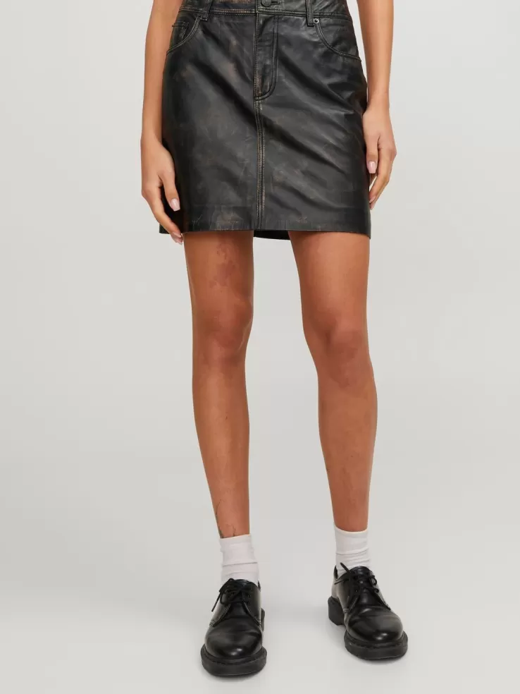 Clearance JACK & JONES JXHAILEY Faux leather skirt Black