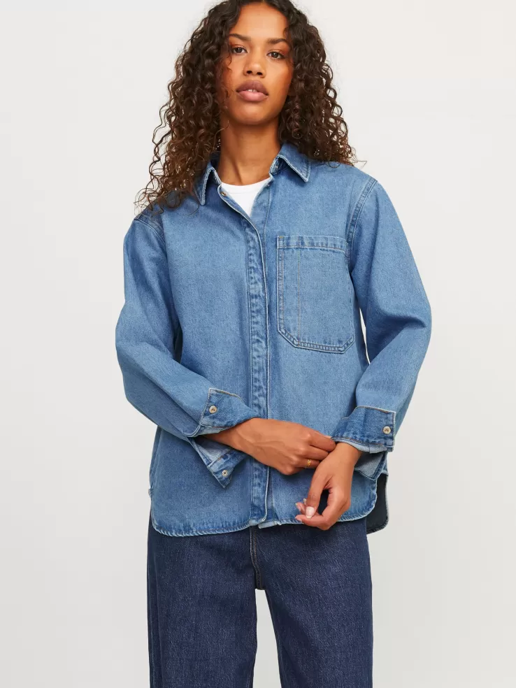 Cheap JACK & JONES JXJAMA Denim Shirt Blue