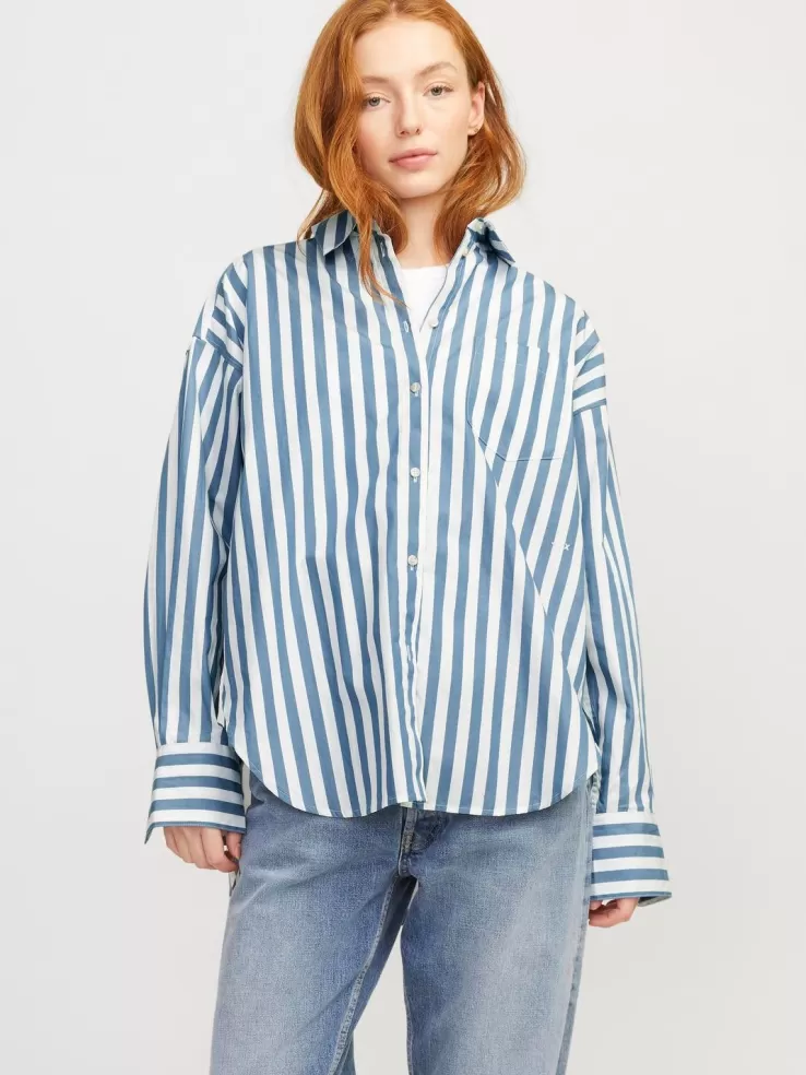 Cheap JACK & JONES JXJAMIE Poplin shirt Blue