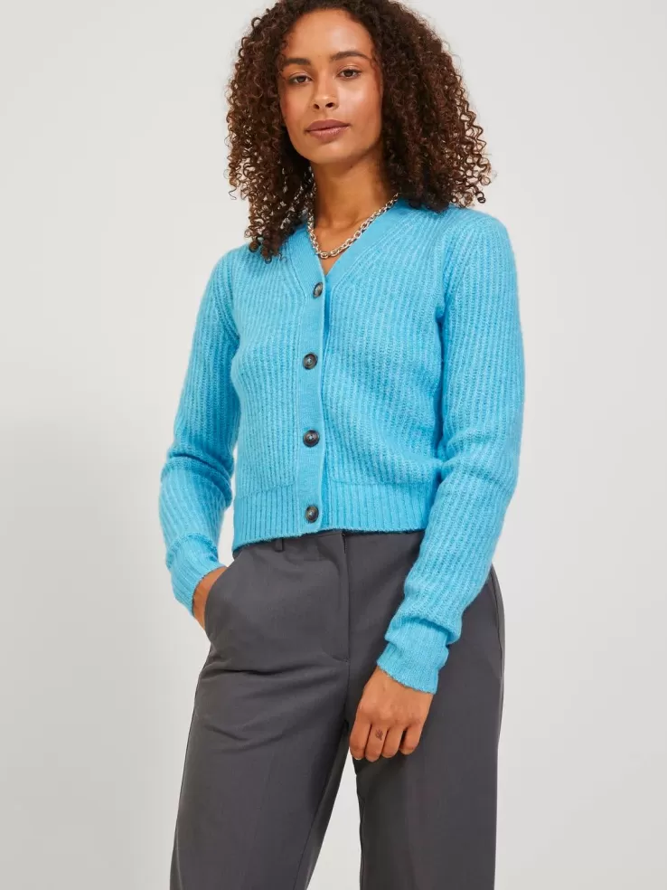 Best JACK & JONES JXREGINA Knitted cardigan Blue