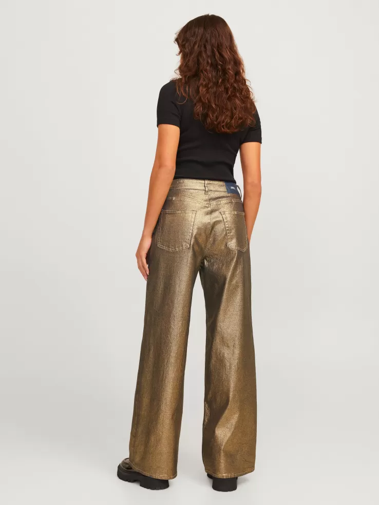 Best JACK & JONES JXTOKYO MIKEA WIDE HW SHINY JEANS DNM Brown