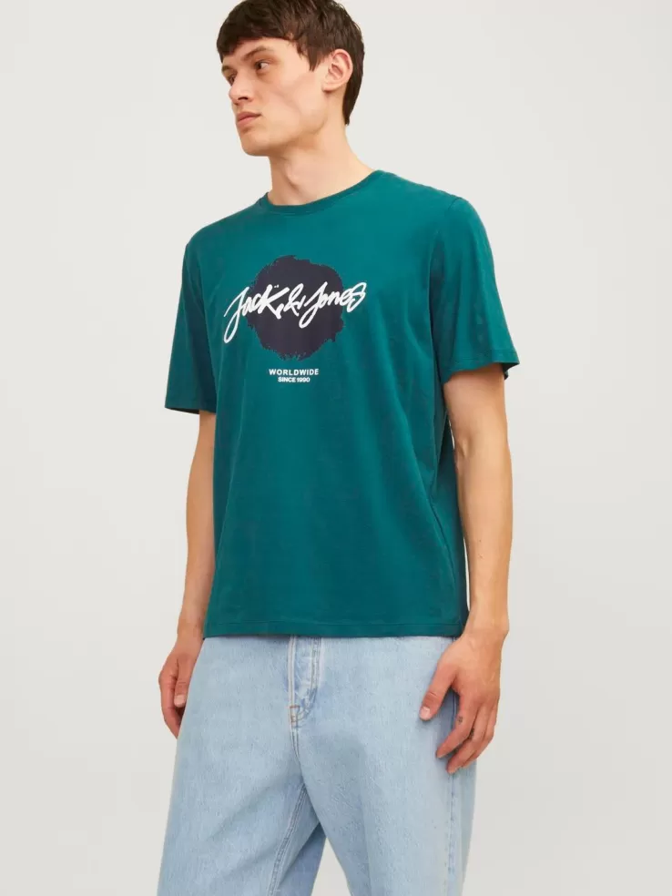 Best JACK & JONES Logo Crew neck T-shirt Green