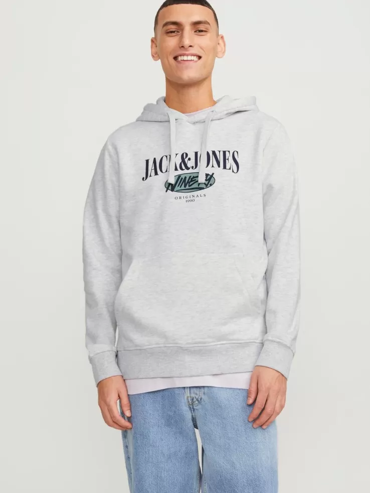 Best JACK & JONES Logo Hoodie Grey