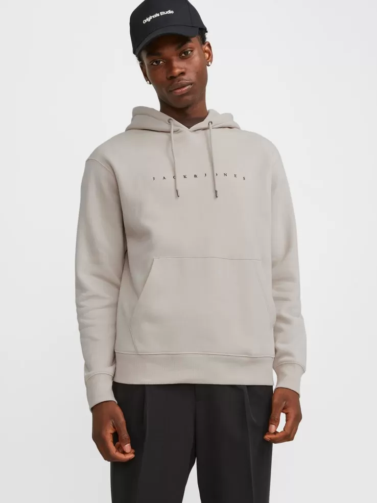 Best JACK & JONES Logo Hoodie Grey