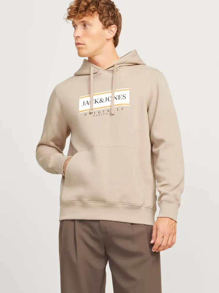 Best JACK & JONES Logo Hoodie Beige