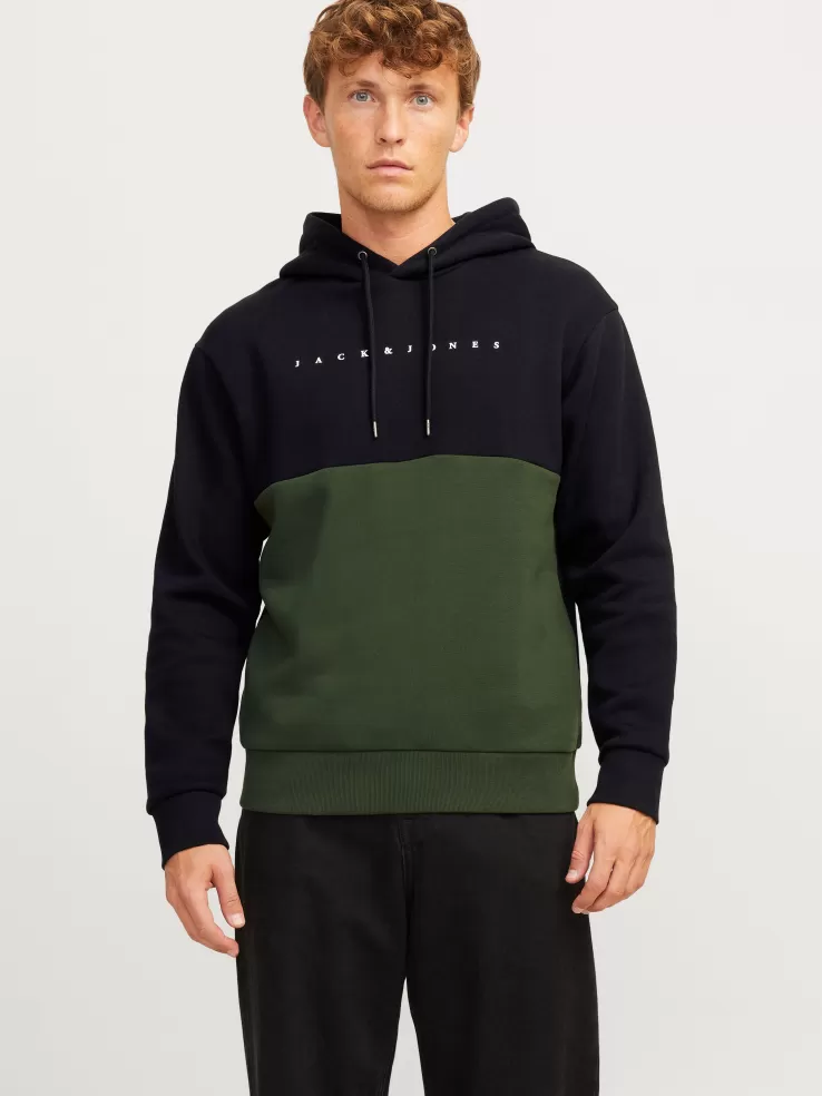 Best JACK & JONES Logo Hoodie Black