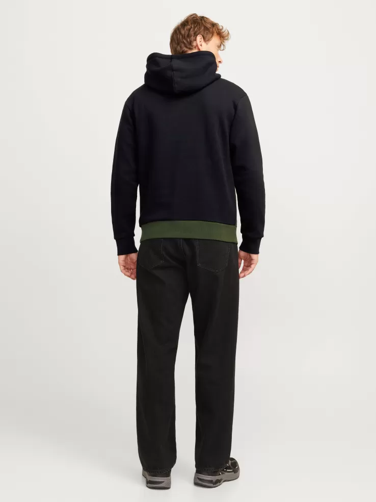 Best JACK & JONES Logo Hoodie Black