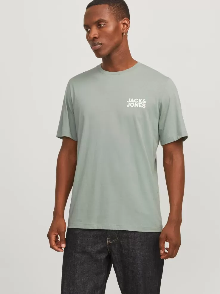 Cheap JACK & JONES Logo Round neck T-shirt Green