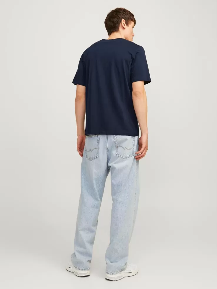Best JACK & JONES Logo Round neck T-shirt Blue