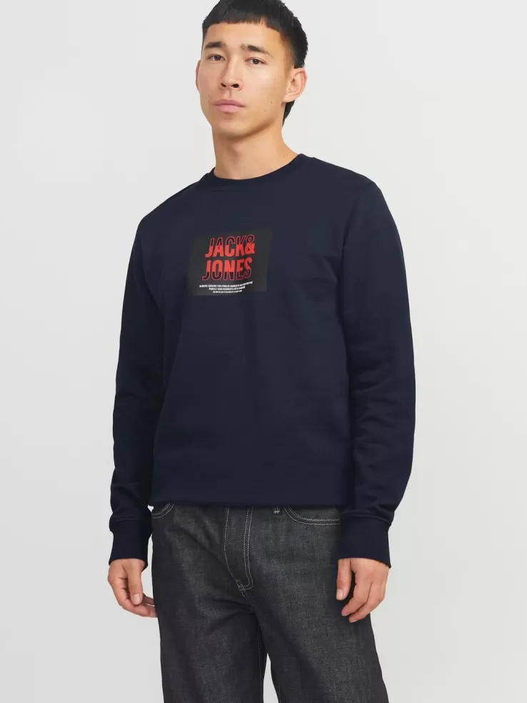 Best JACK & JONES Logo Sweatshirt Blue