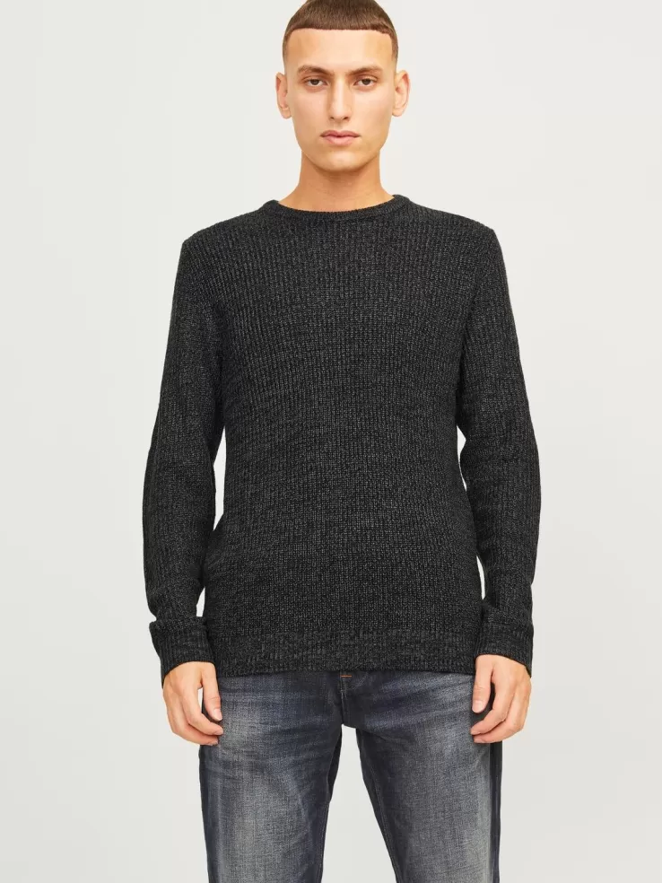 Best JACK & JONES Melange Knitted pullover Grey