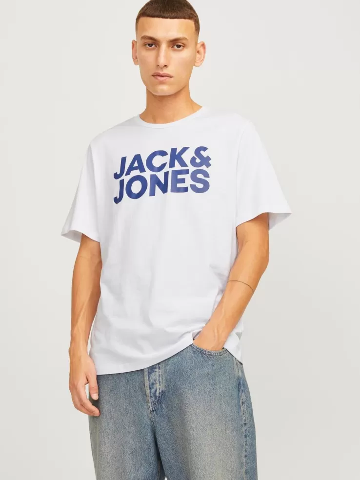 Best Sale JACK & JONES 3-pack Logo Round neck T-shirt Blue