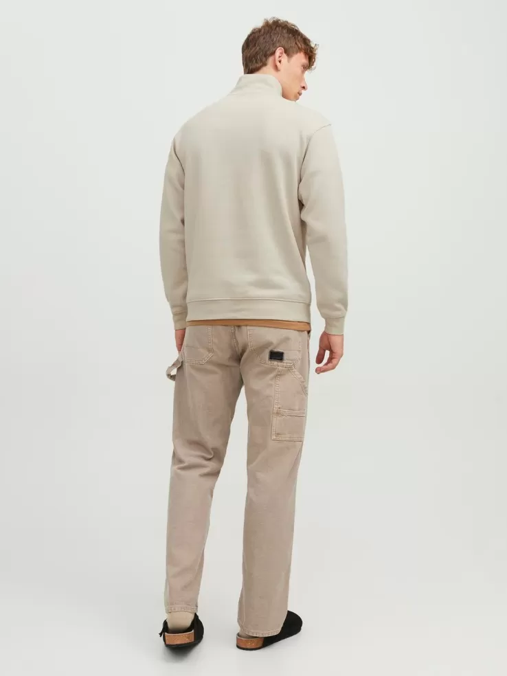 Best JACK & JONES Plain Half zip Beige