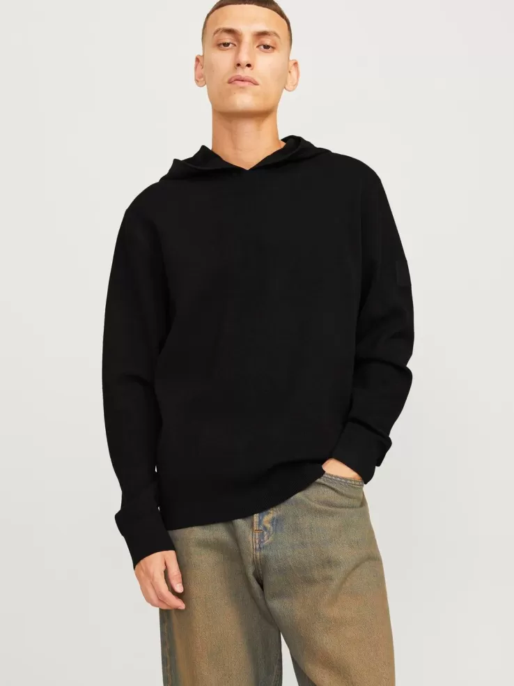 Best JACK & JONES Plain Hoodie Black
