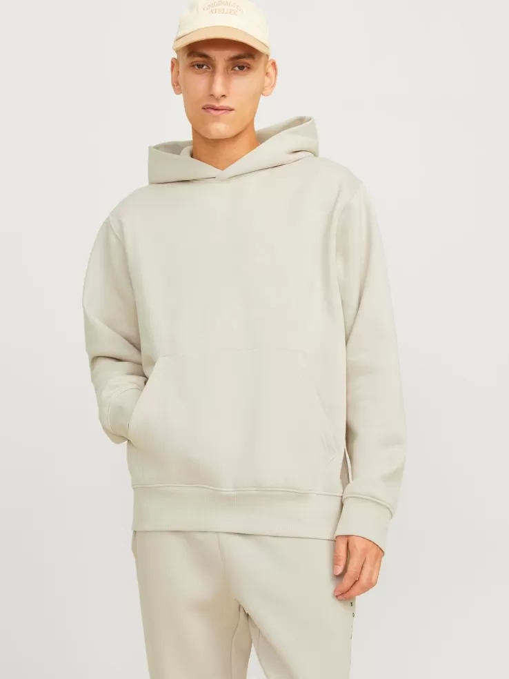 Best JACK & JONES Plain Hoodie Beige