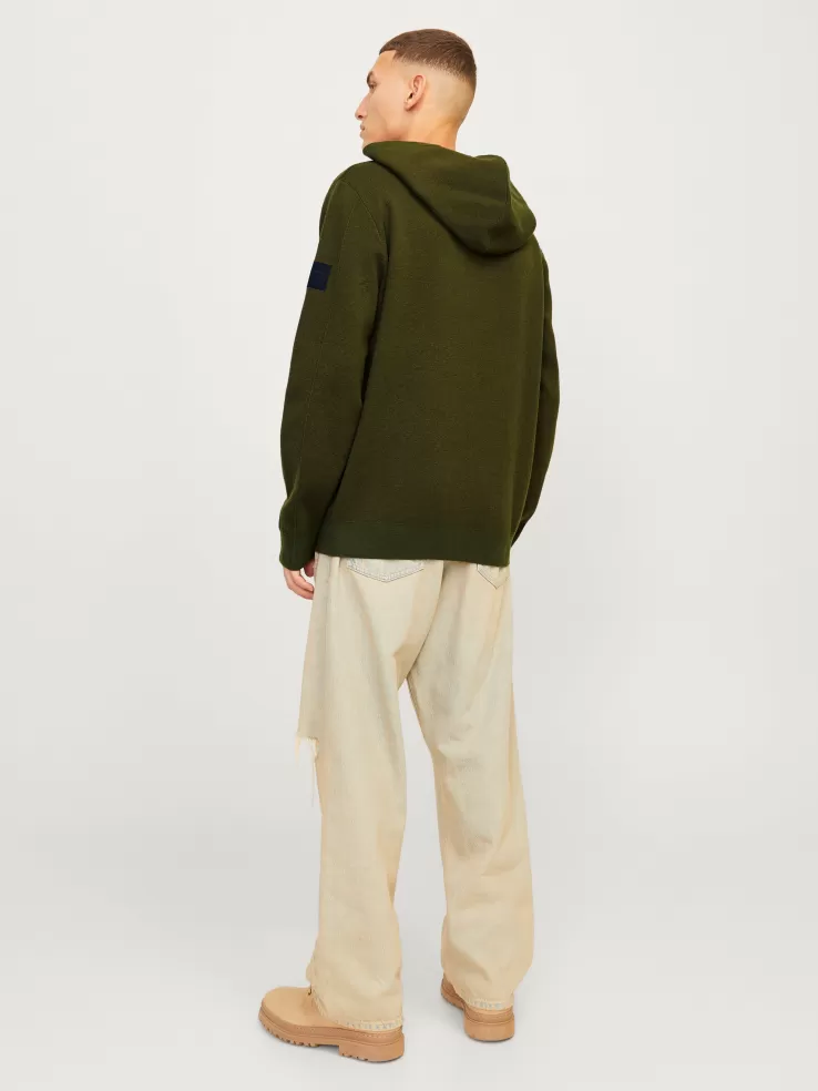 Best JACK & JONES Plain Hoodie Green