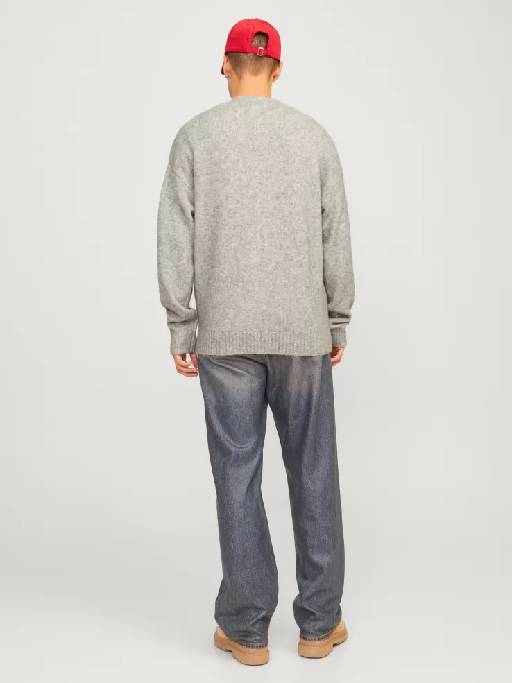 Best JACK & JONES Plain Knitted cardigan Grey