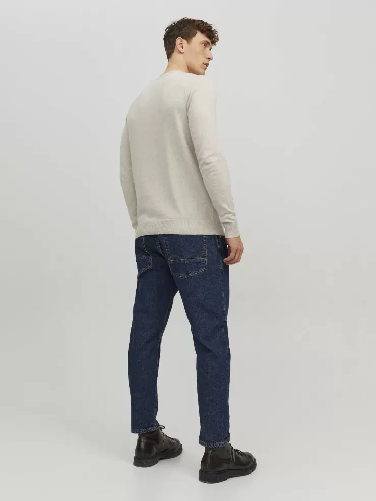 Best JACK & JONES Plain Knitted pullover Beige