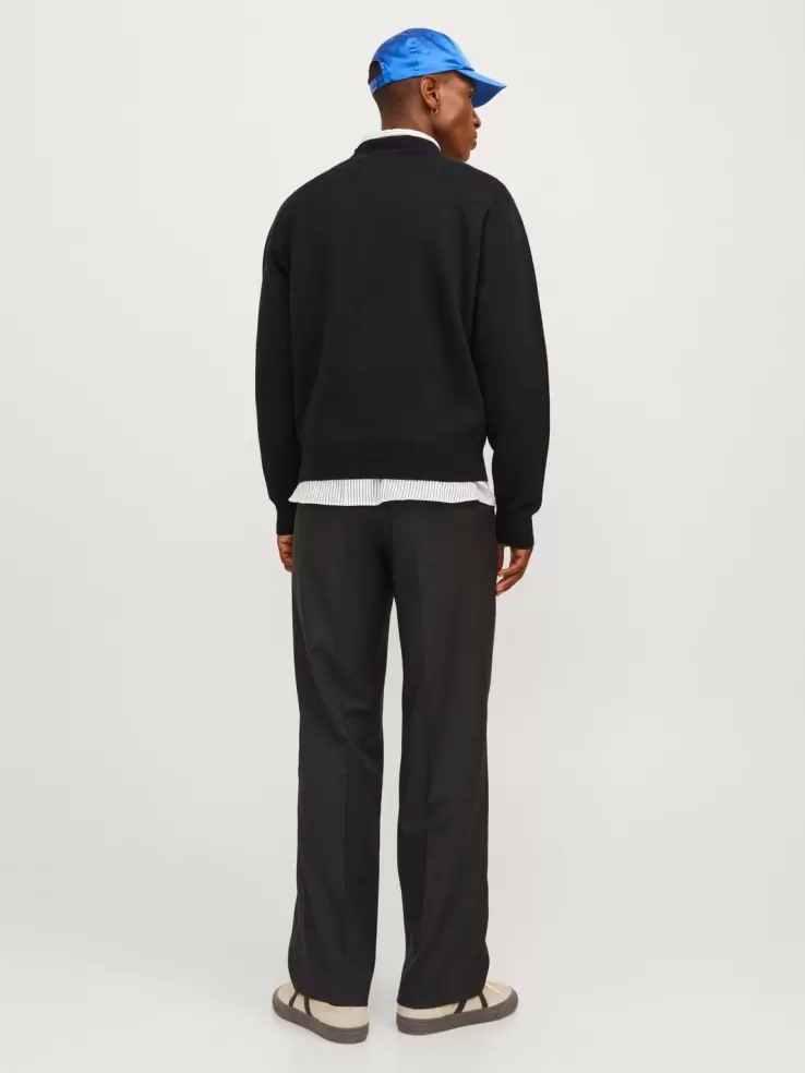 Best JACK & JONES Plain Knitted pullover Black