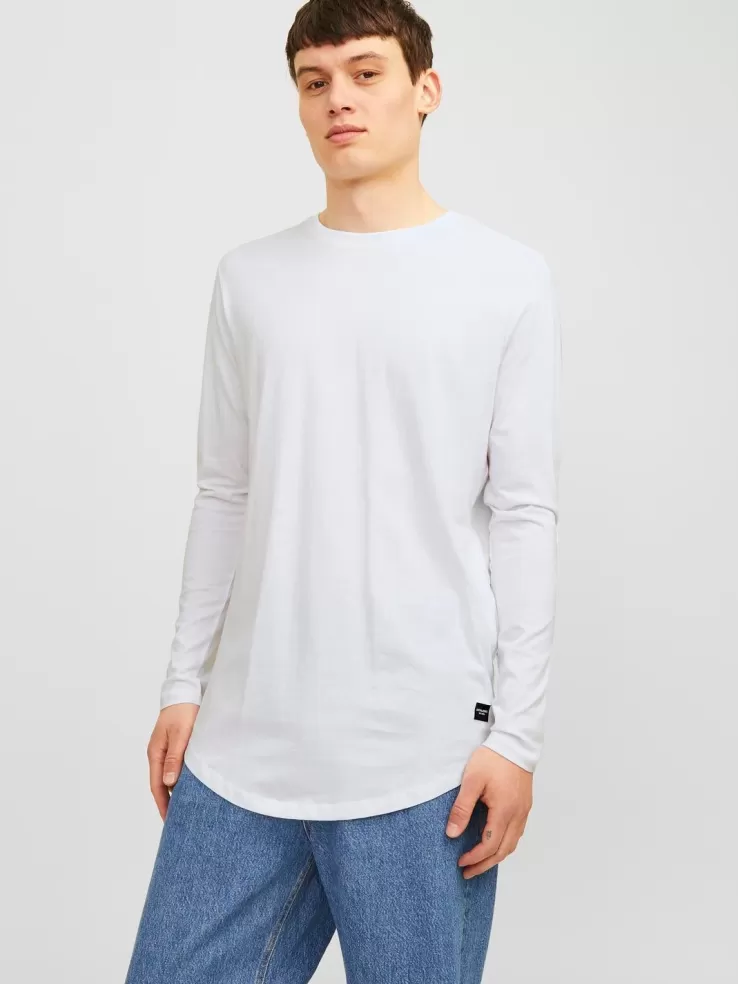 Clearance JACK & JONES Plain Round neck T-shirt White