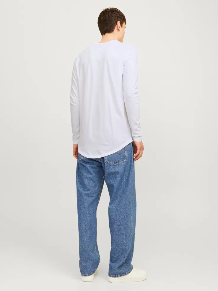 Clearance JACK & JONES Plain Round neck T-shirt White