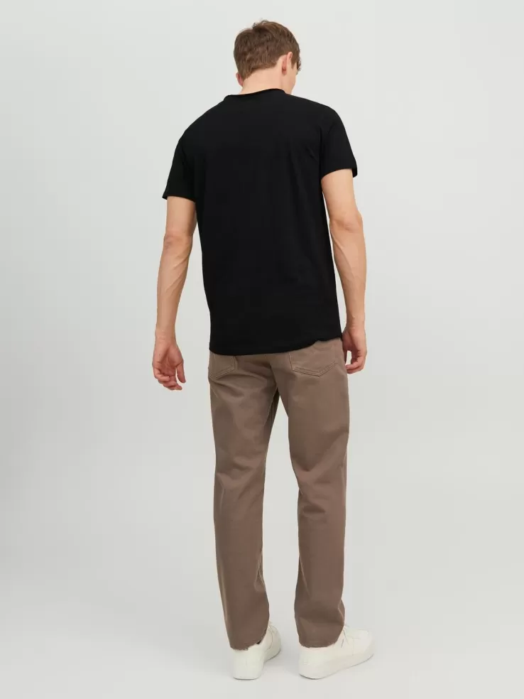 Best Sale JACK & JONES Plain Round neck T-shirt Black