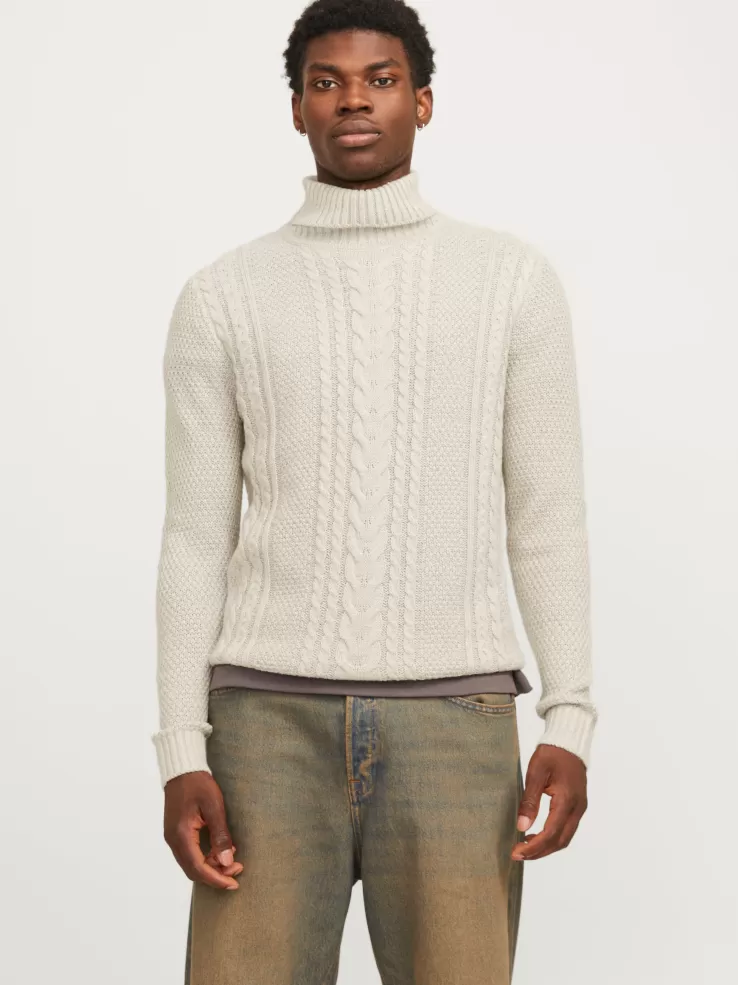 Best Sale JACK & JONES Plain Turtleneck White