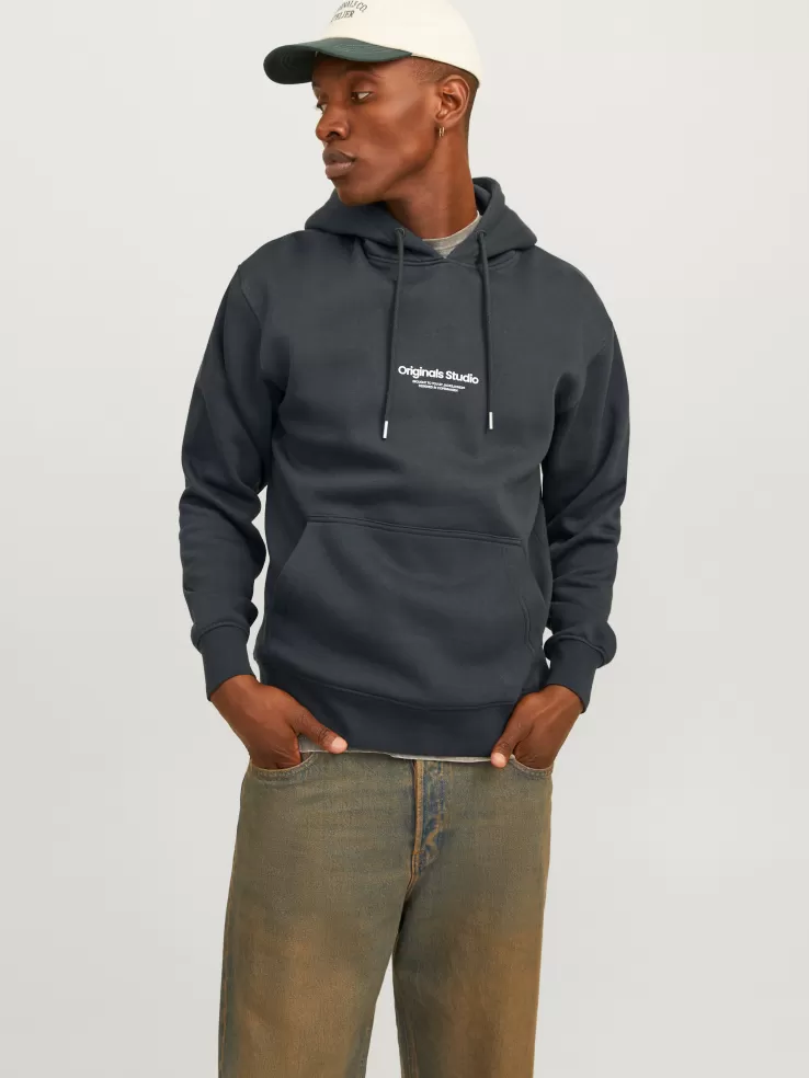 Discount JACK & JONES Printed Hoodie Grey