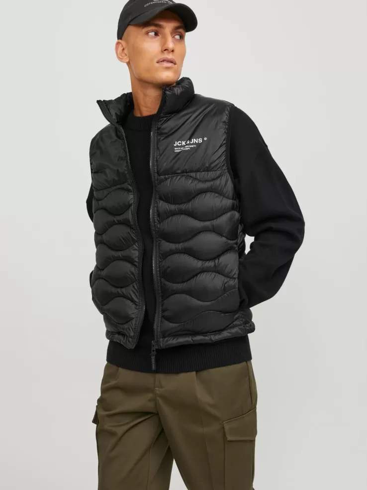 Discount JACK & JONES Quilted gilet Black