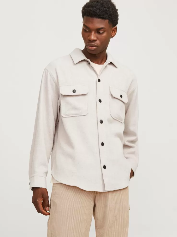 Best JACK & JONES Relaxed Fit Overshirt White