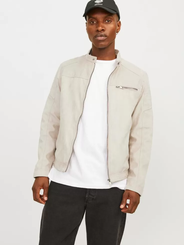 Online JACK & JONES Synthetic suede jacket Beige
